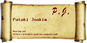 Pataki Joakim névjegykártya